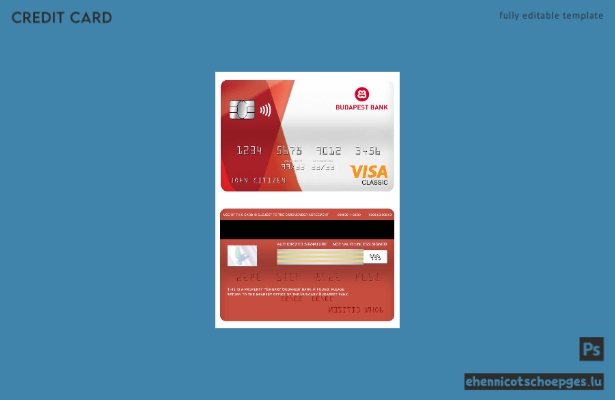 Beispielvorschau der Visa Classic Card der Budapest Bank in Ungarn